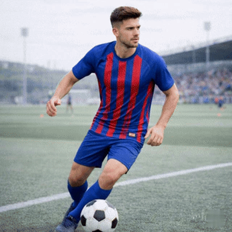 Soccer Jersey 10 - Blue Red Stripes Name and Number Shirt