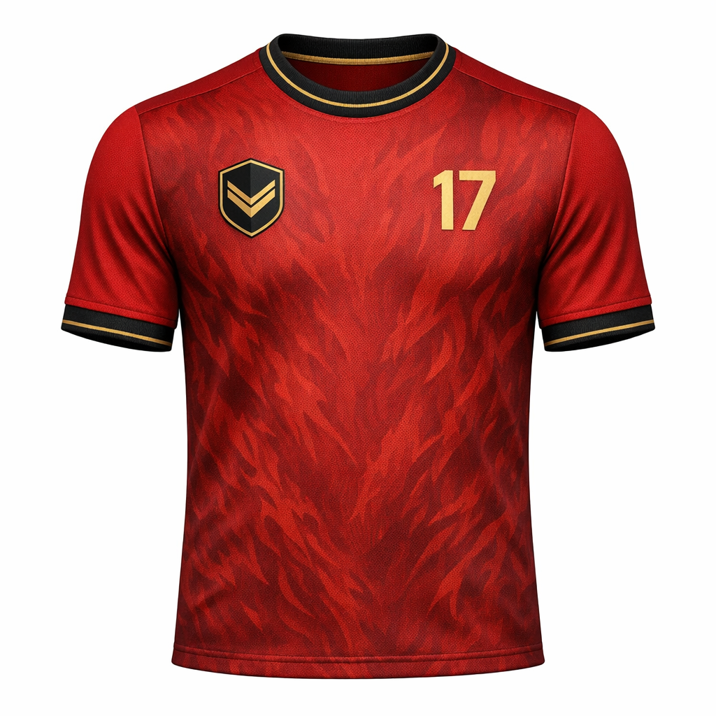 Belgium – Home Inferno Jersey – Interlock Fabric