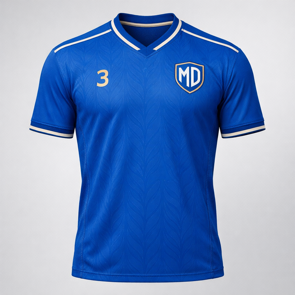 Milan Defender #3 - Azzurri Blue Soccer Jersey – Breathable Polyester