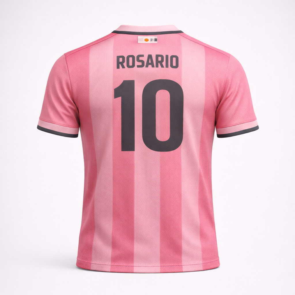 Rosario 10 – Pink Stripes Match Jersey – Recycled Performance Polyester