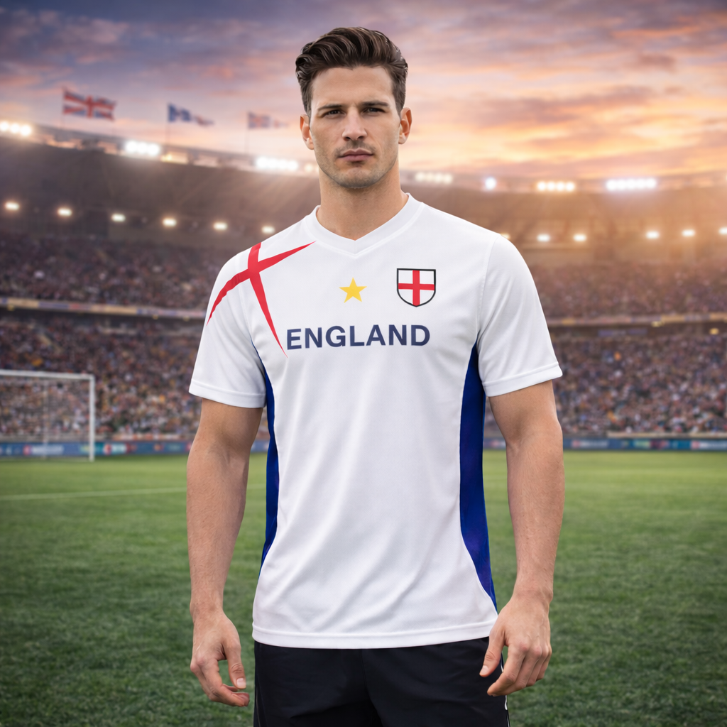 England - Men’s Breathable Football Jersey Quick Dry