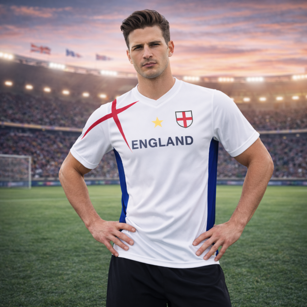 England - Men’s Breathable Football Jersey Quick Dry