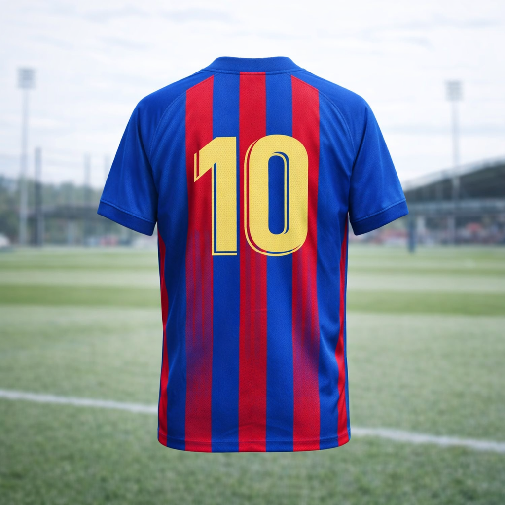 Soccer Jersey 10 - Blue Red Stripes Name and Number Shirt
