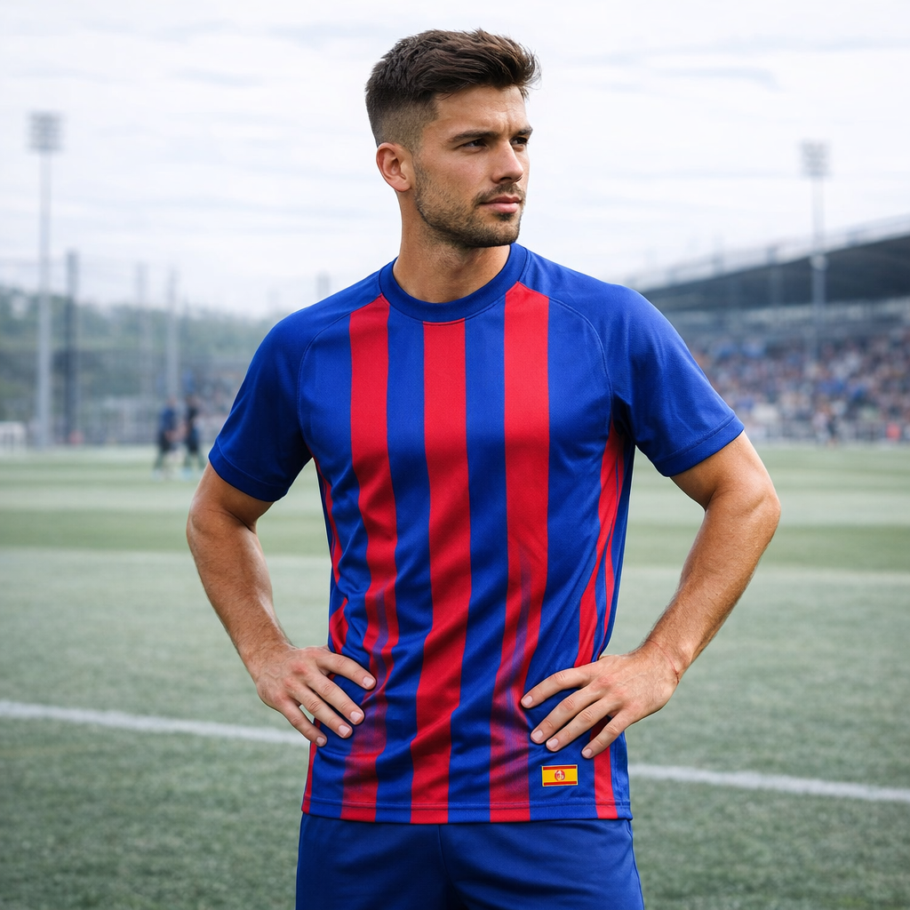 Soccer Jersey 10 - Blue Red Stripes Name and Number Shirt