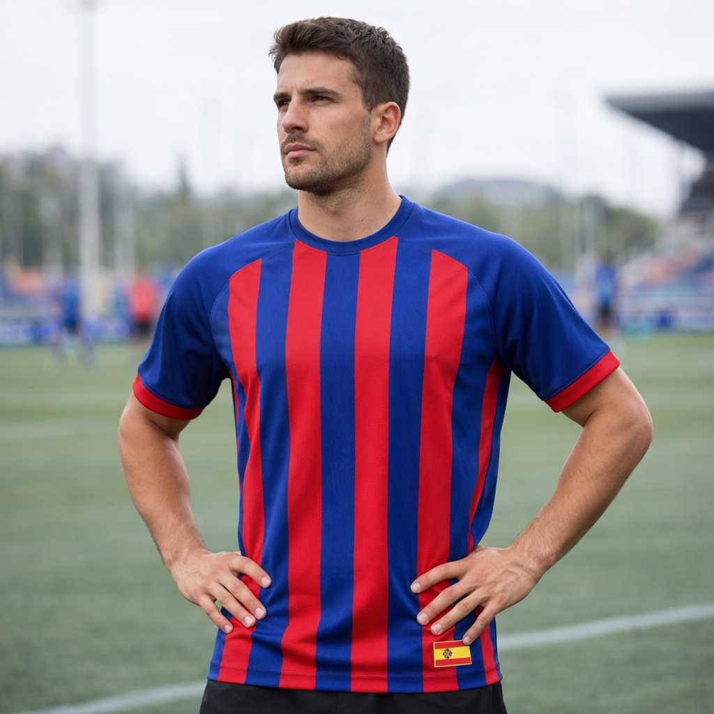 Soccer Jersey 10 - Blue Red Stripes Name and Number Shirt