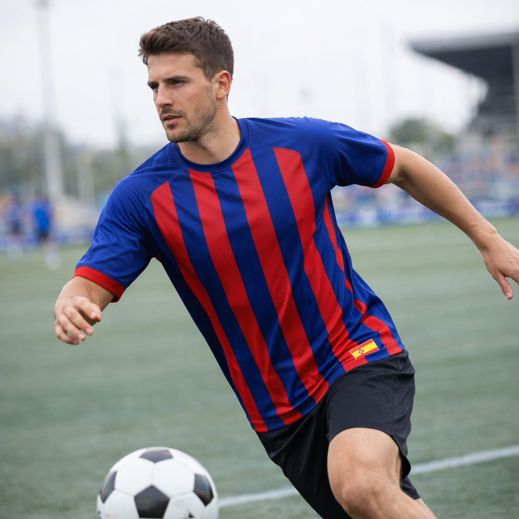 Soccer Jersey 10 - Blue Red Stripes Name and Number Shirt