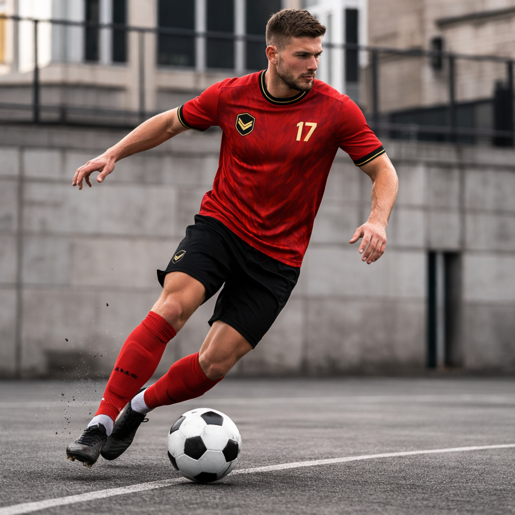 Belgium – Home Inferno Jersey – Interlock Fabric