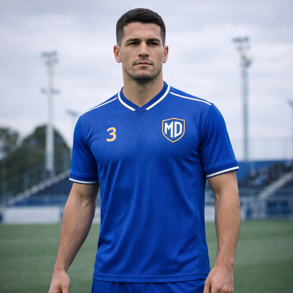 Milan Defender #3 - Azzurri Blue Soccer Jersey – Breathable Polyester