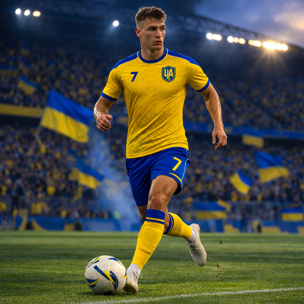 Ukraine Home Jersey 7 – Iconic Striker Edition – Recycled Polyester