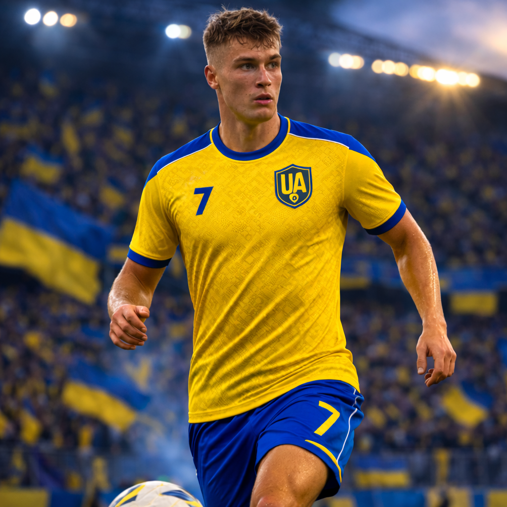 Ukraine Home Jersey 7 – Iconic Striker Edition – Recycled Polyester
